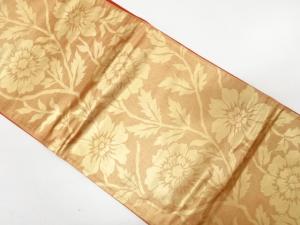 アンティーク　花模様織り出し袋帯（着用可）